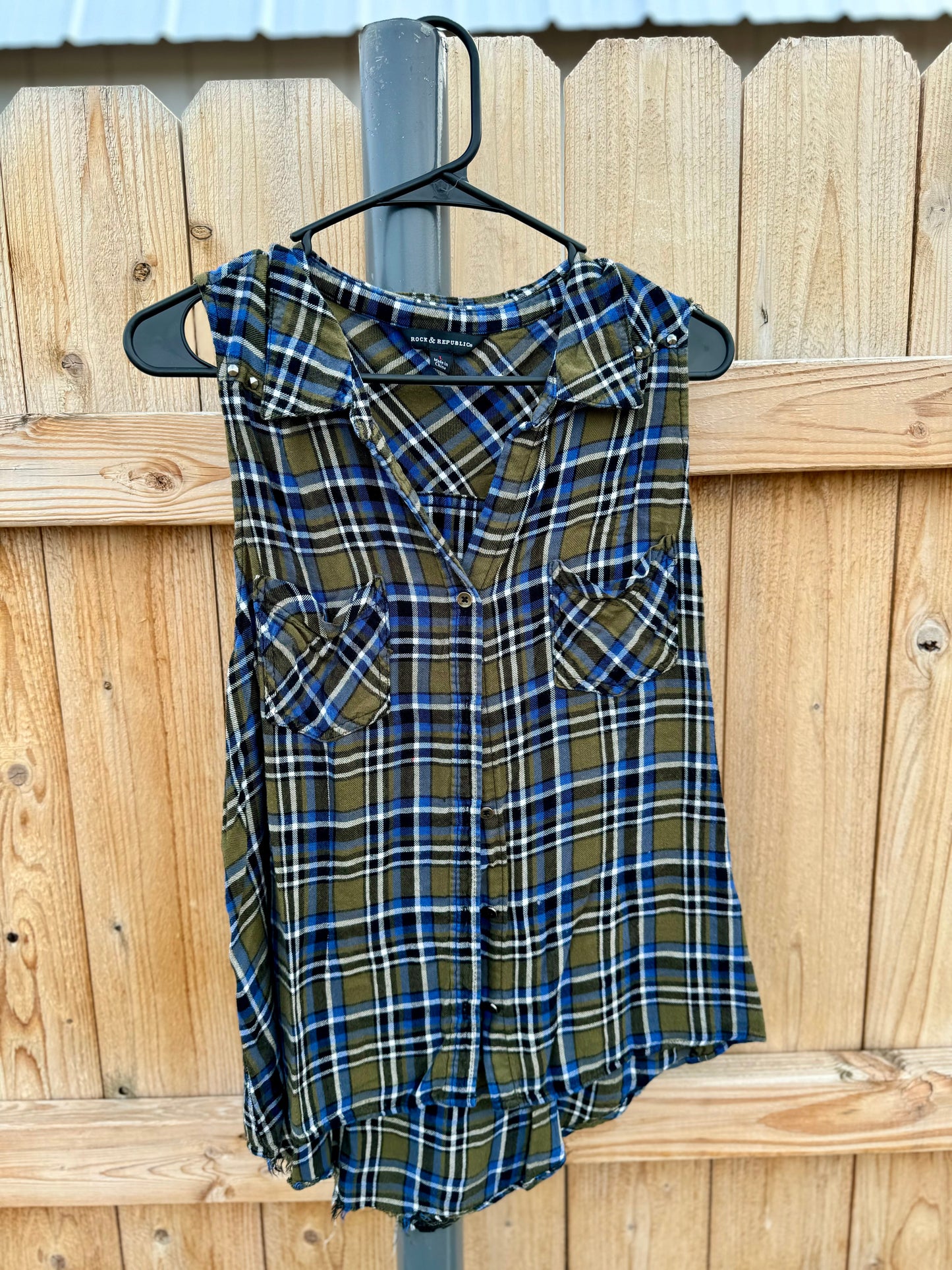 Whiskey & Country Help Flannel Tank (L)