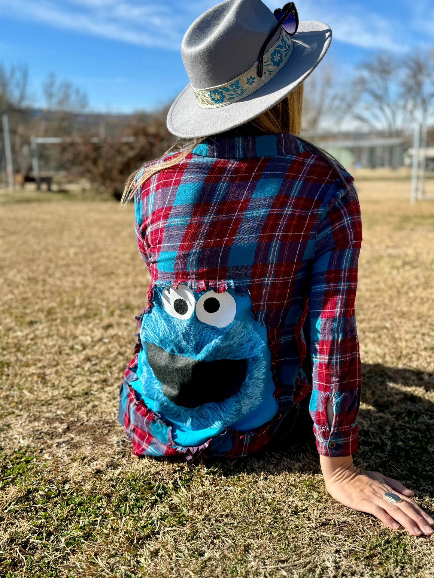 Cookie Monster Flannel (Medium)