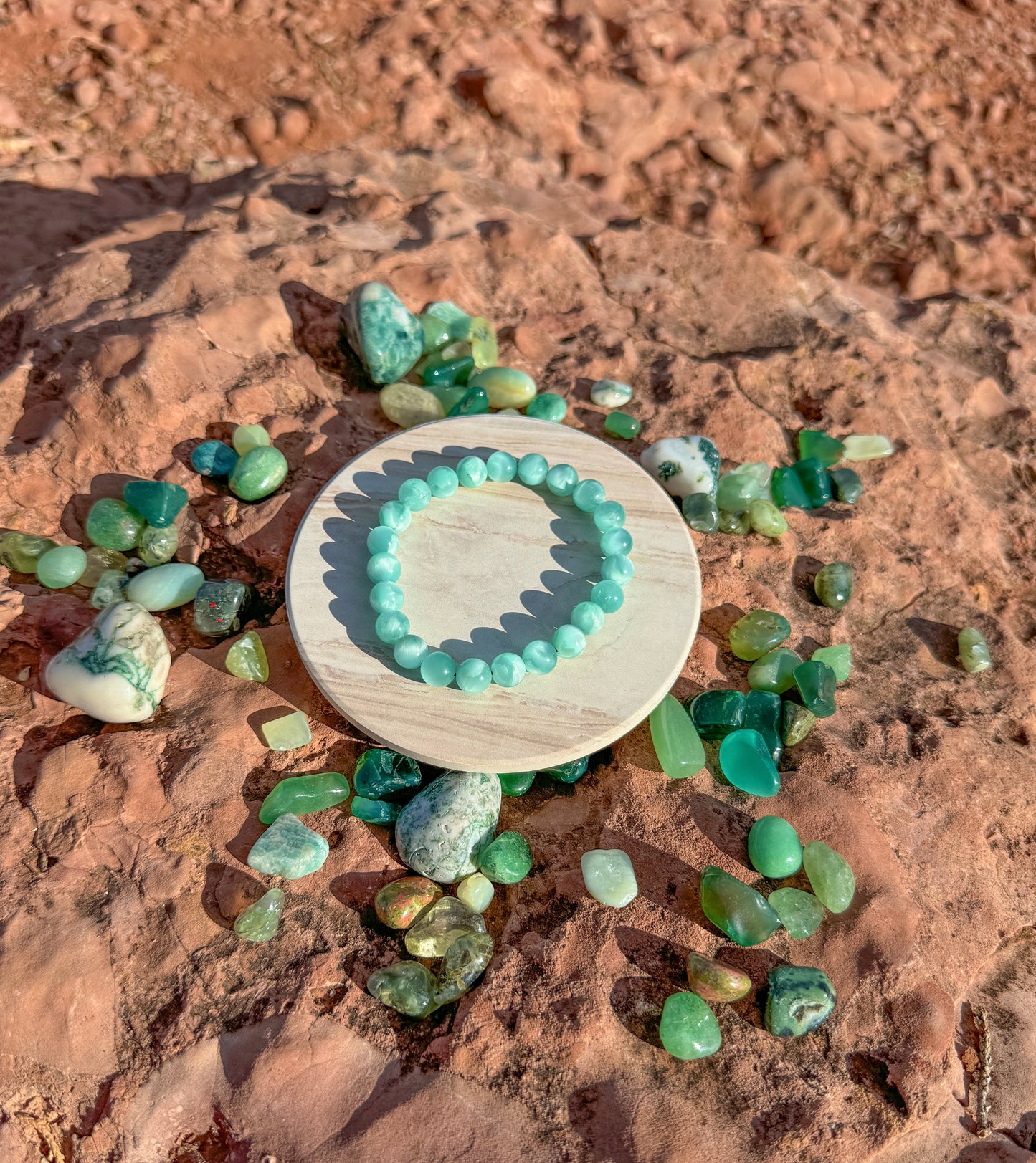 Chatoyant Green Moonstone Bracelet