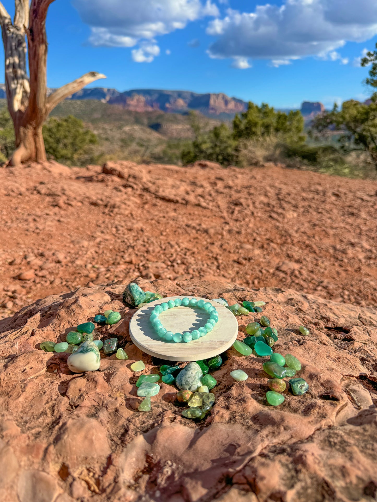 Chatoyant Green Moonstone Bracelet