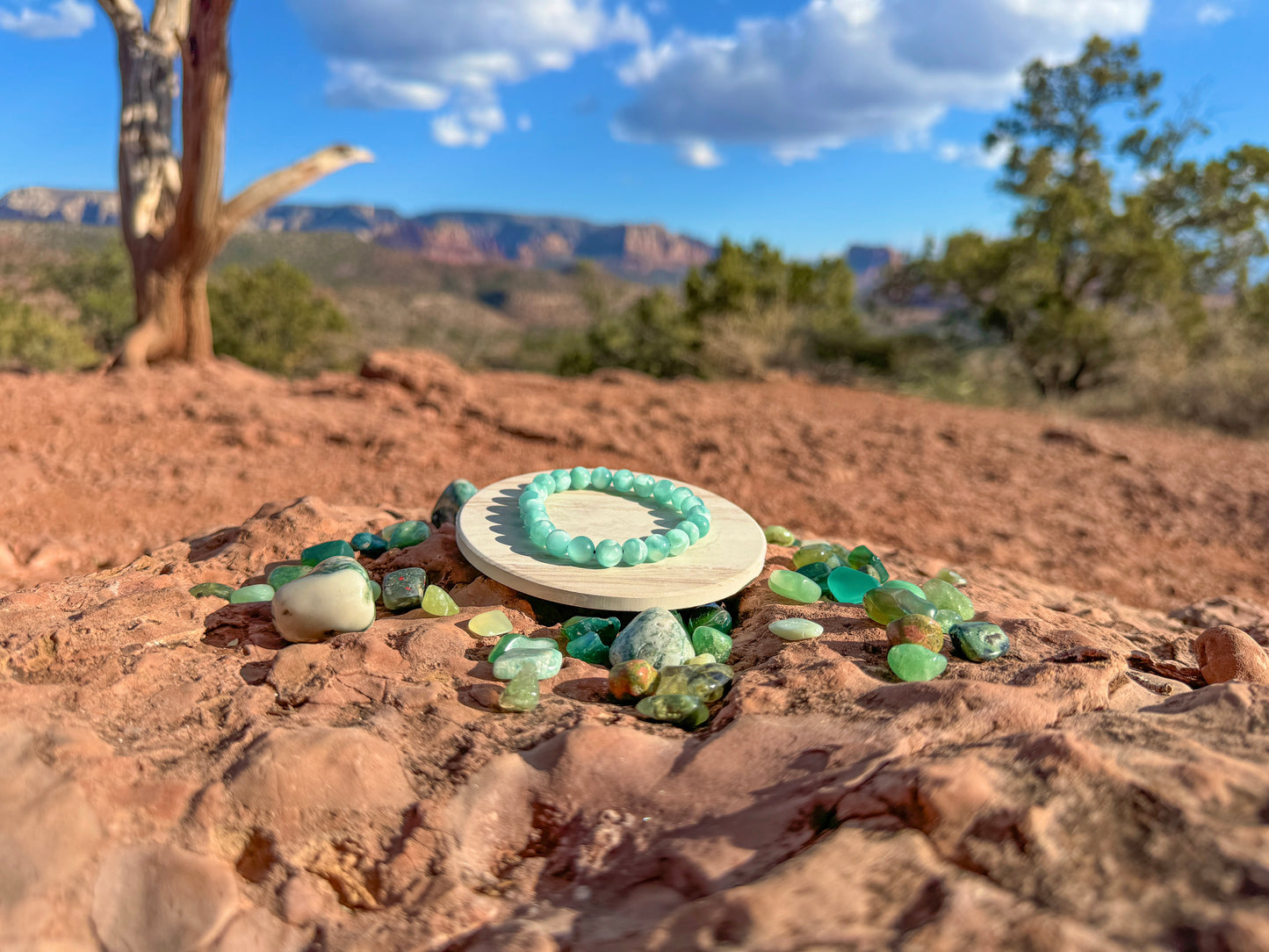 Chatoyant Green Moonstone Bracelet