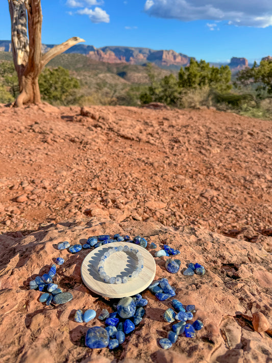 Dumortierite In Quartz Bracelet