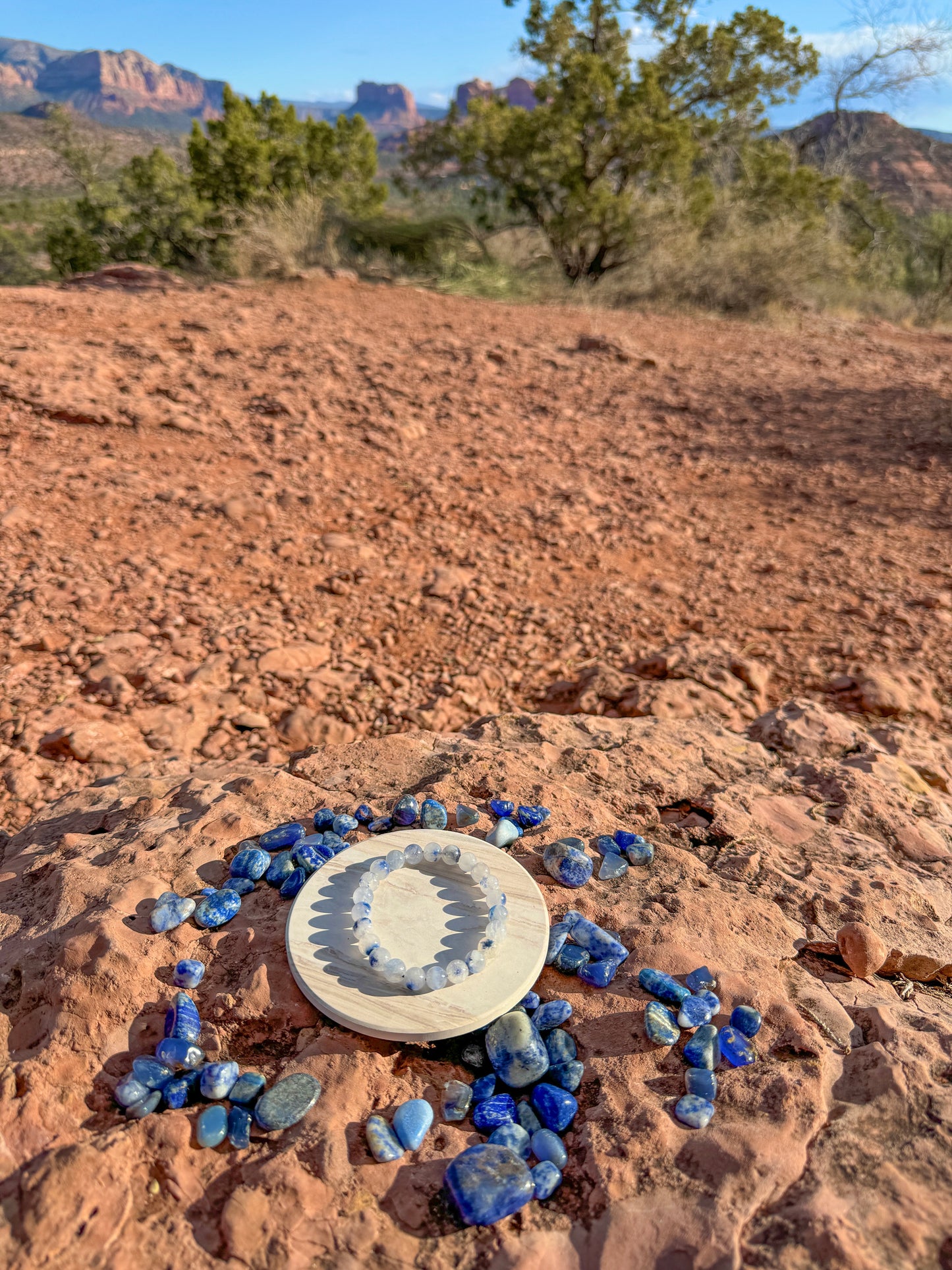 Dumortierite In Quartz Bracelet