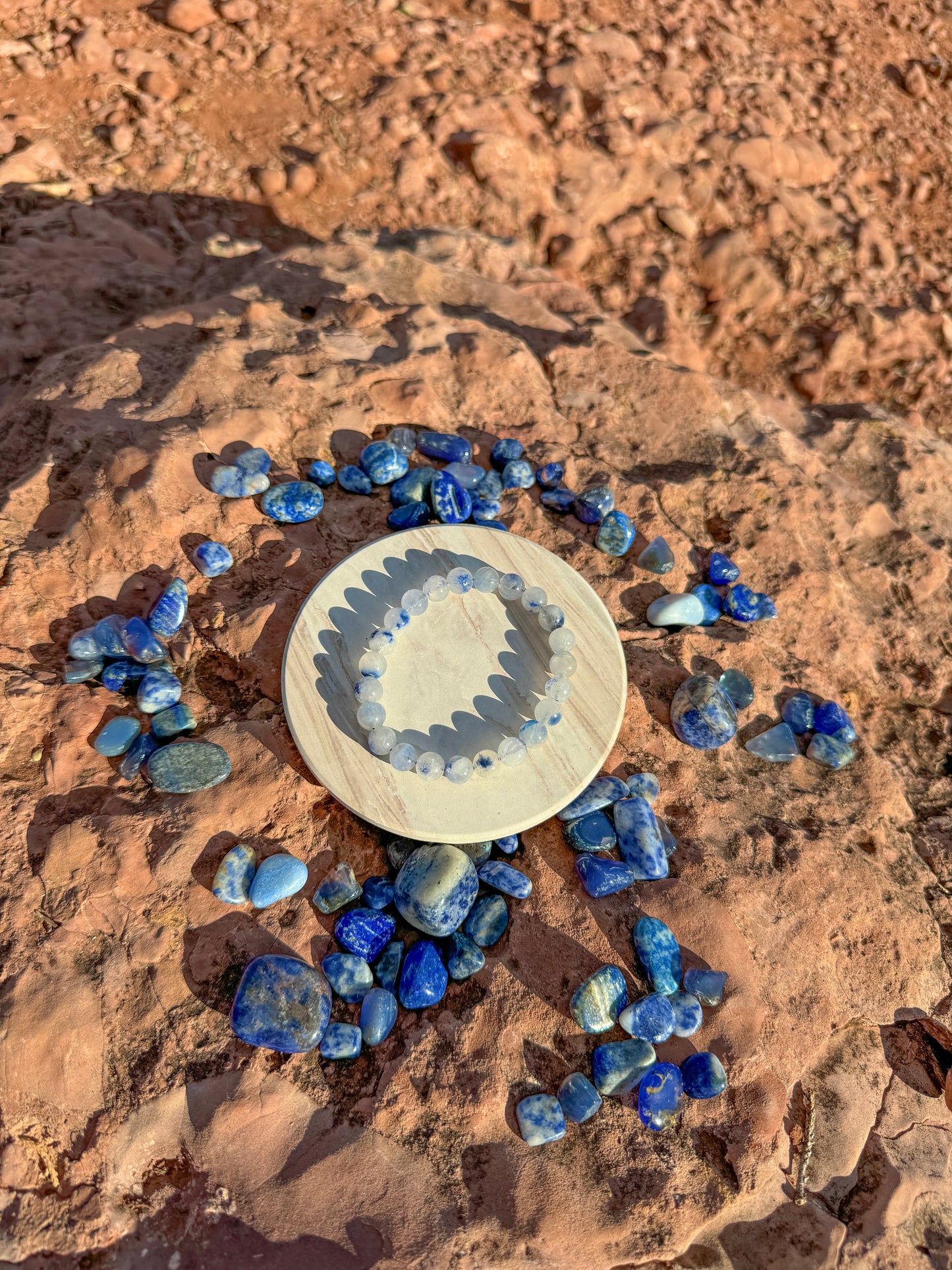 Dumortierite In Quartz Bracelet