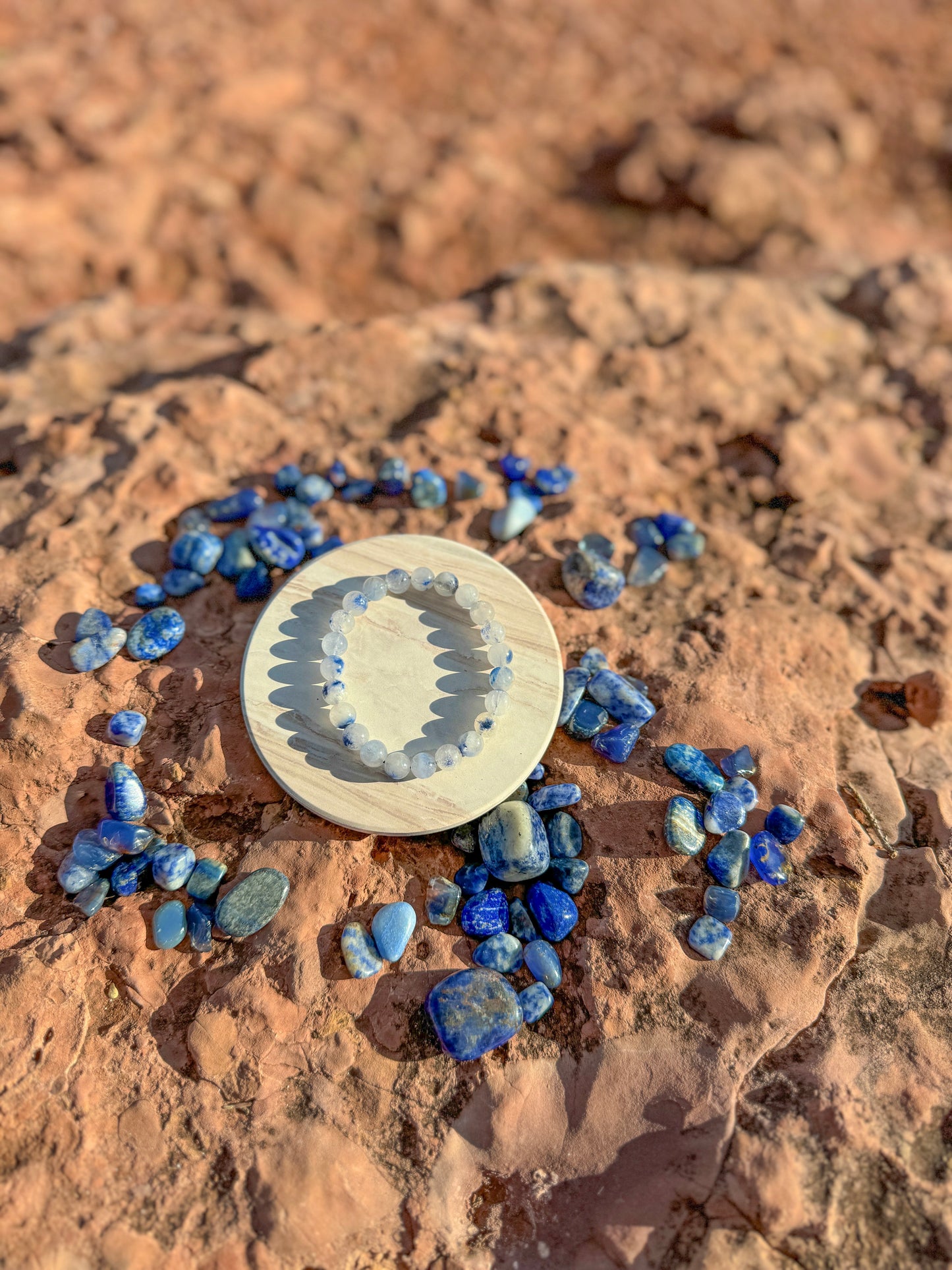 Dumortierite In Quartz Bracelet