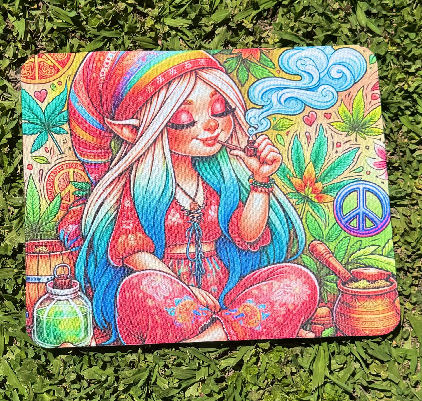 Smoking Elf Mousepad/ Dab Mat