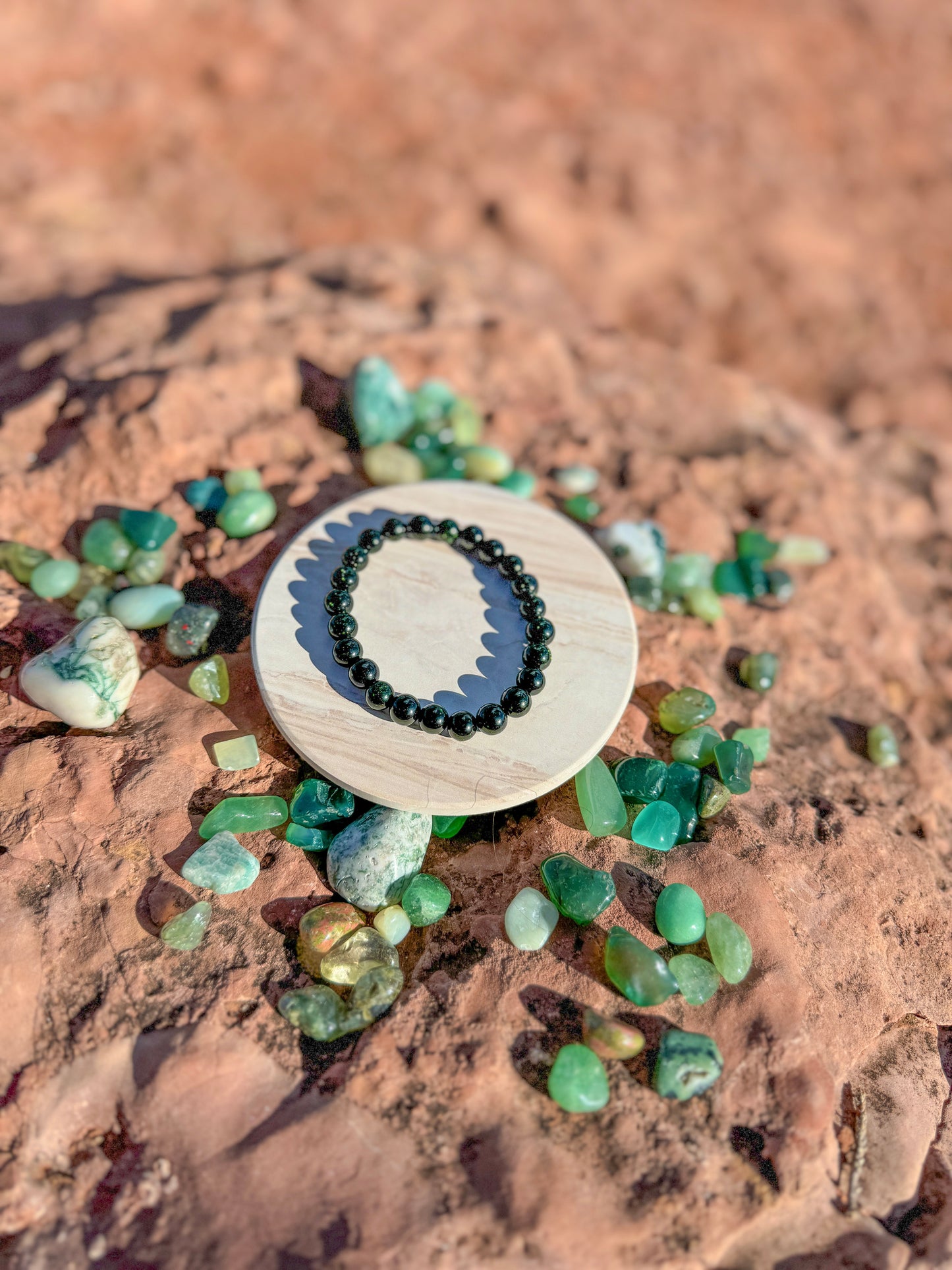 Green Goldstone Bracelet