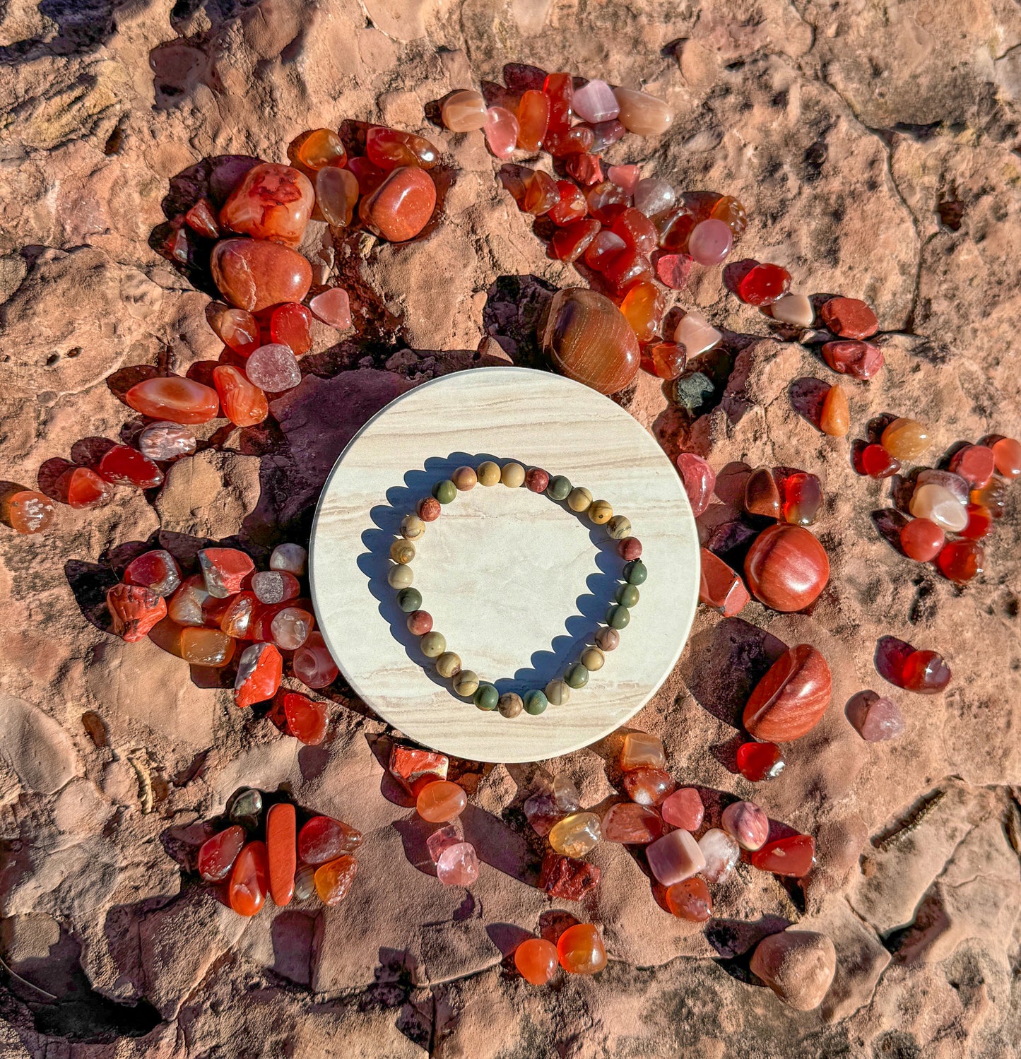 Matte Red Creek Jasper Bracelet