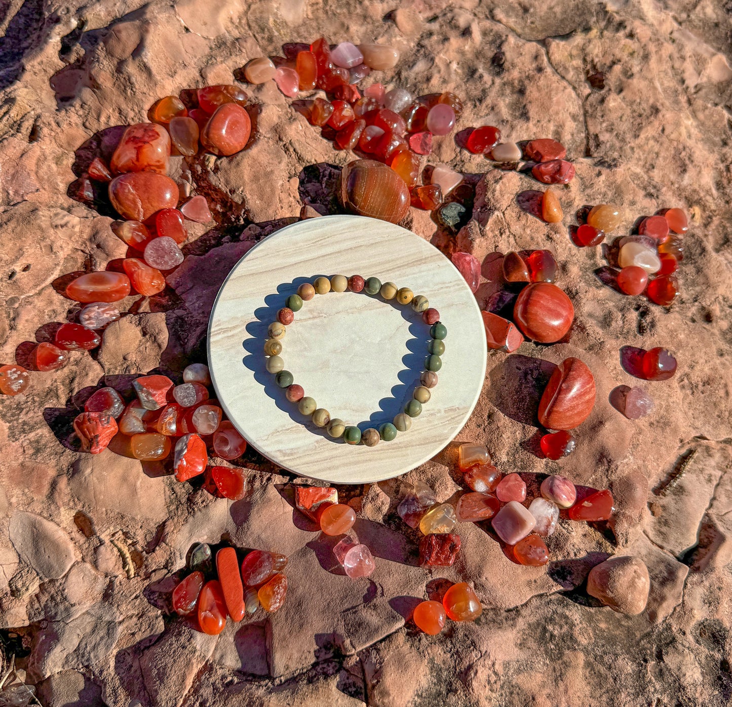 Matte Red Creek Jasper Bracelet