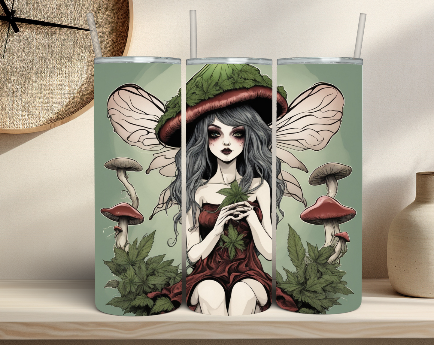 Green Mushroom Fairy Tumbler