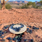 Obsidian Bracelet With Obsidian Wolf Pendant