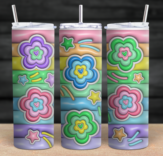 3D Pastel Flower Tumblers (Multiple)